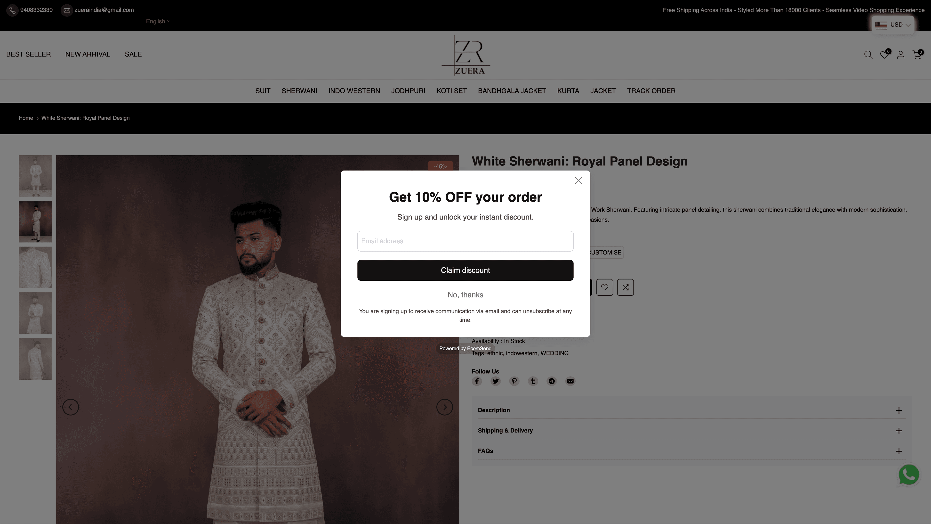 Fashion Store Configuration from Figma Design - Zuera Ethnic Wear screenshot 5