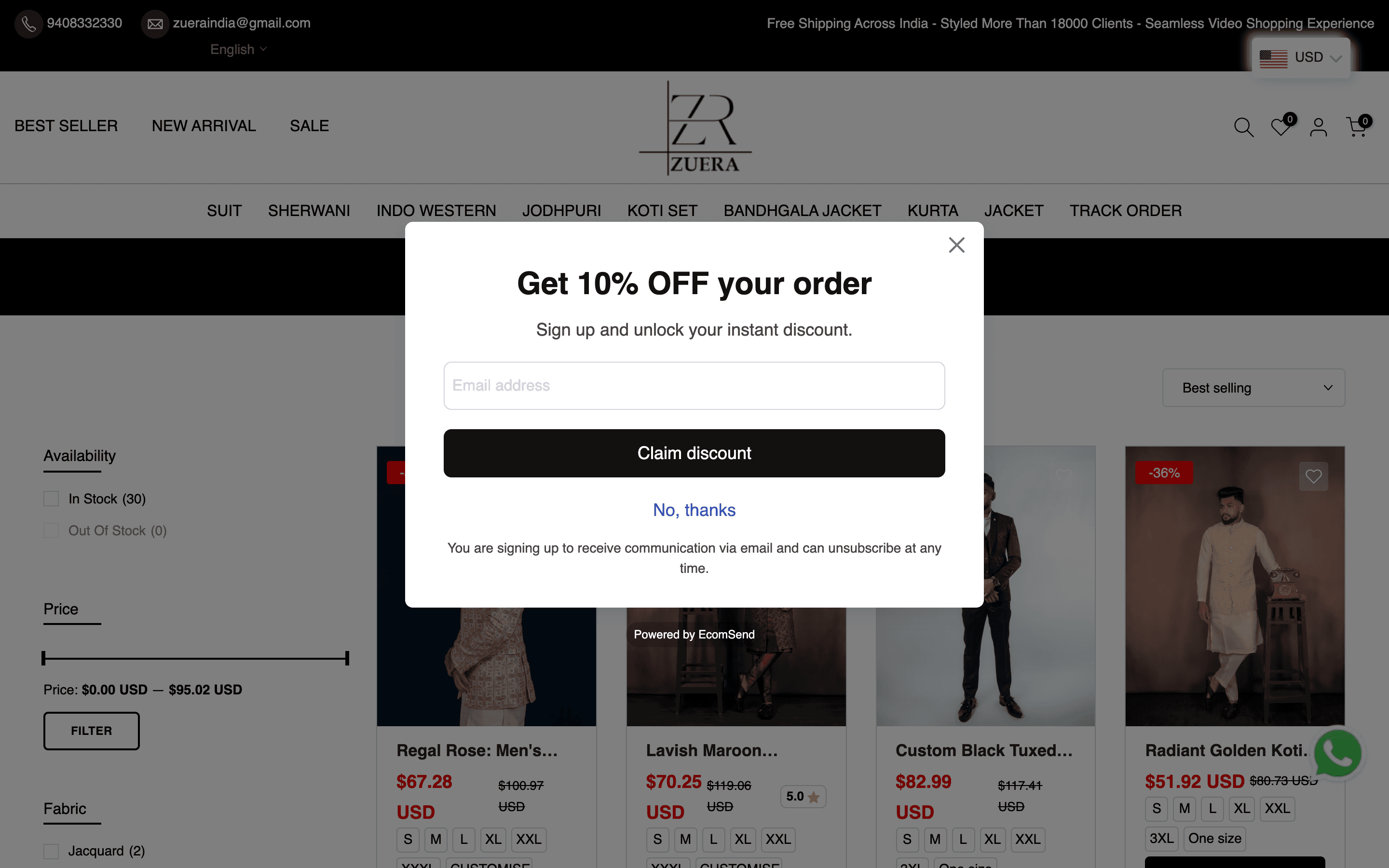 Fashion Store Configuration from Figma Design - Zuera Ethnic Wear screenshot 2