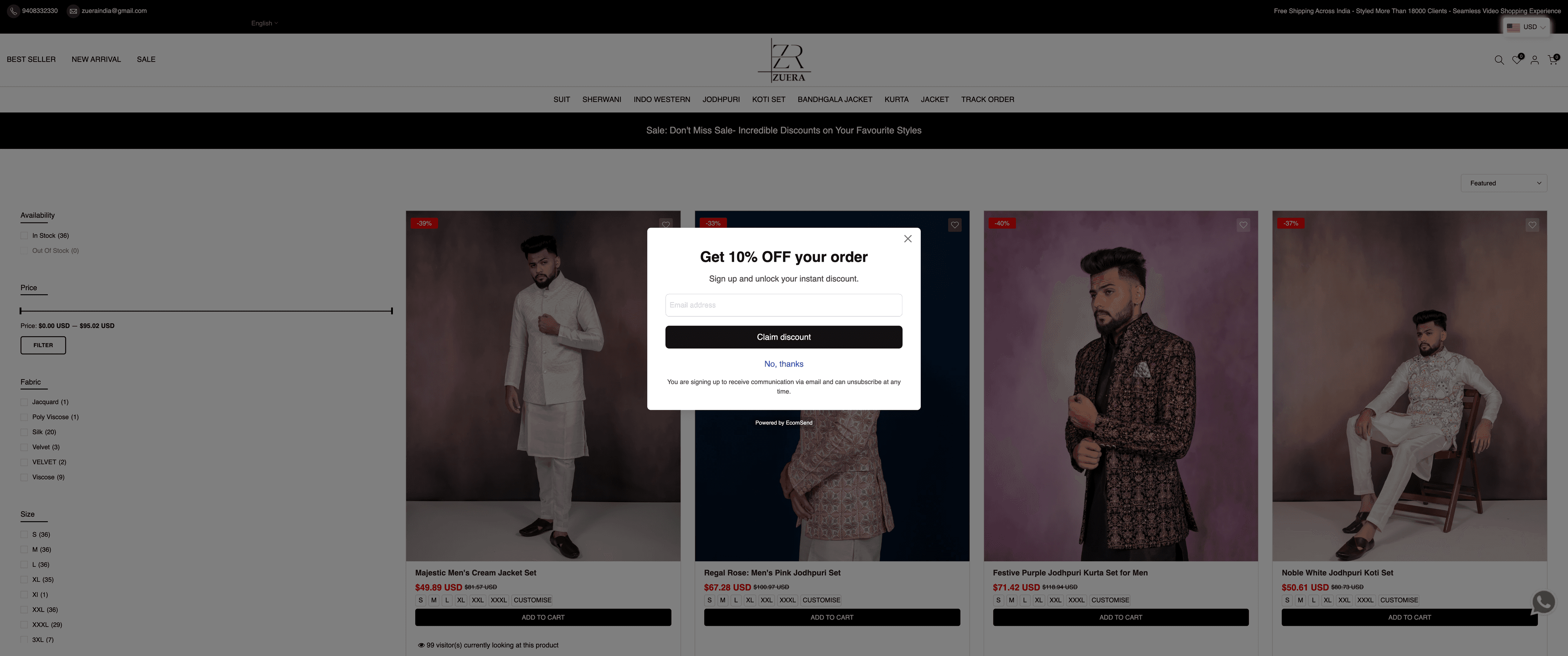 Fashion Store Configuration from Figma Design - Zuera Ethnic Wear screenshot 3