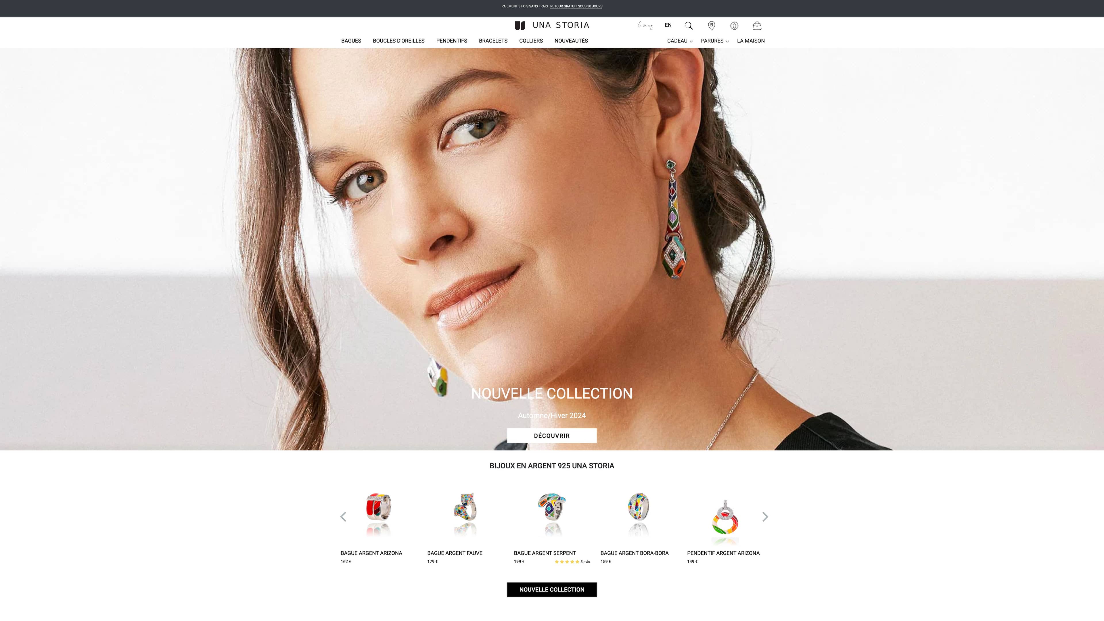 Una-storia : bijoux originaux argent femme screenshot 6