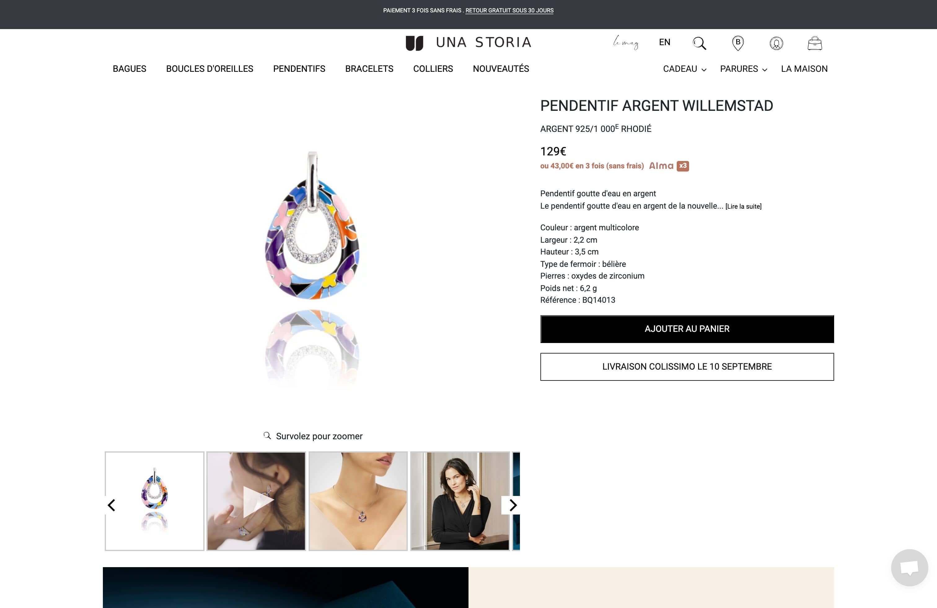 Una-storia : bijoux originaux argent femme screenshot 2