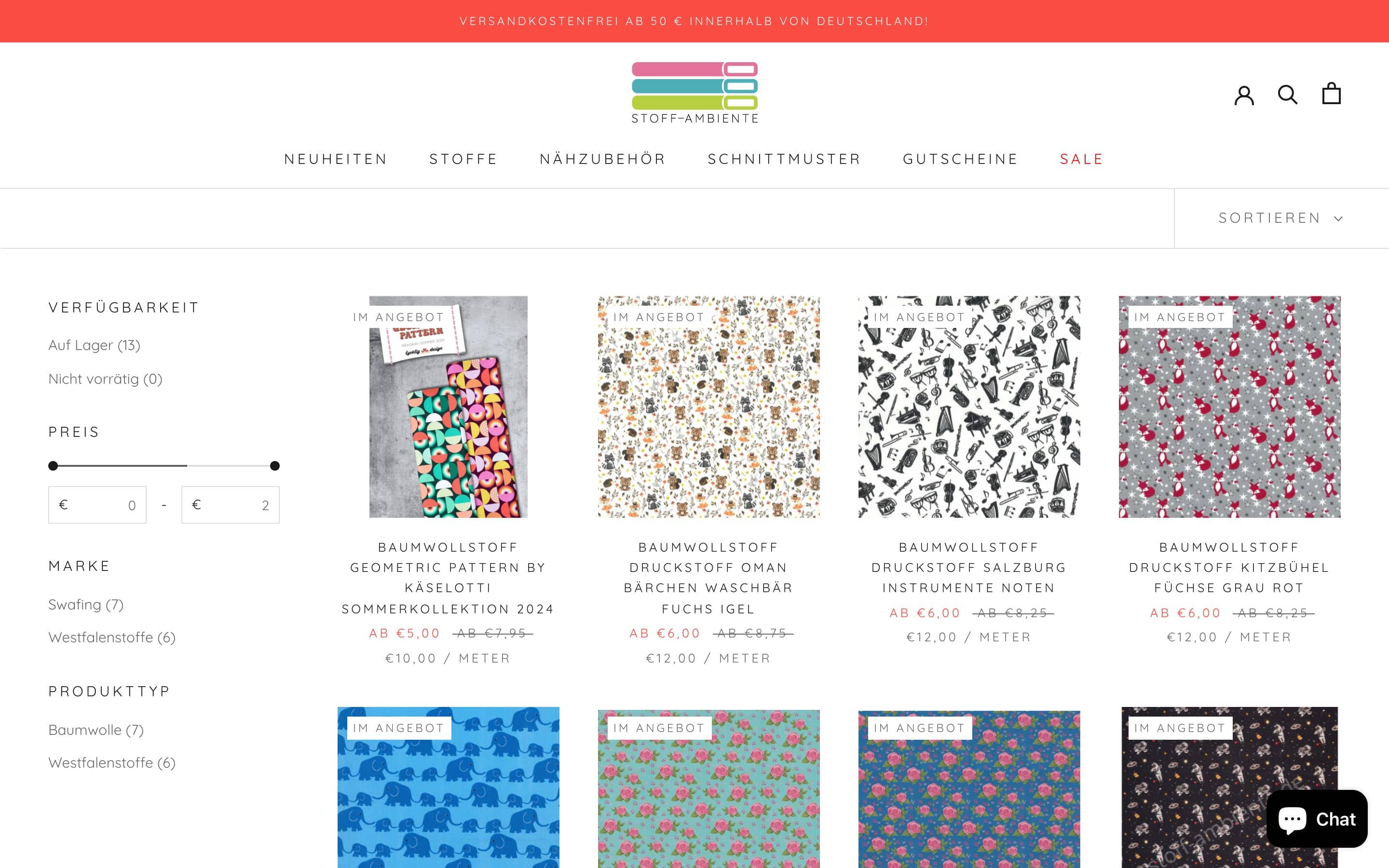 Stoffambiente screenshot