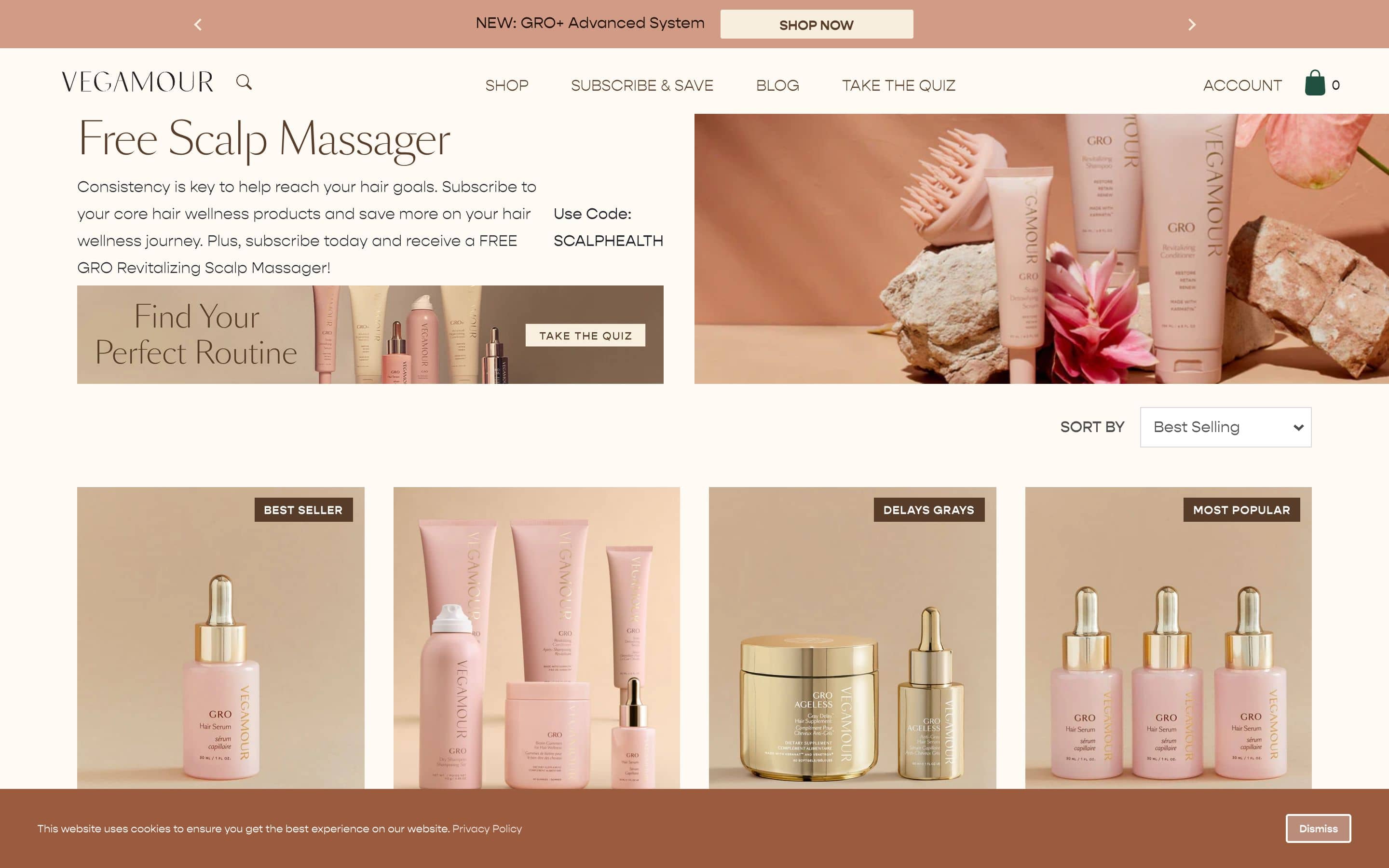 Vegamour - Development and growth of Shopify Plus store screenshot