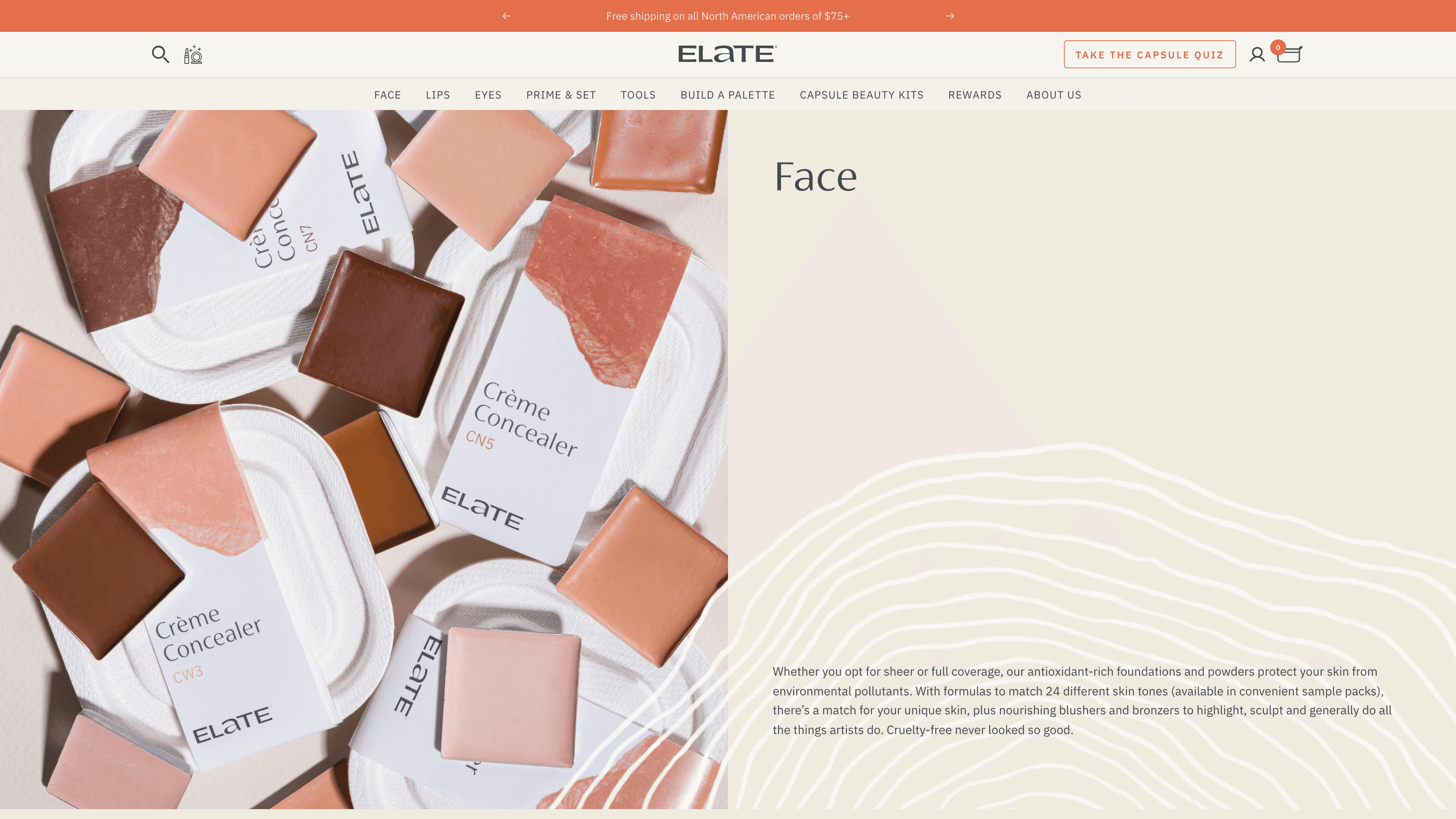 Elate Cosmetics - Shopify Plus screenshot