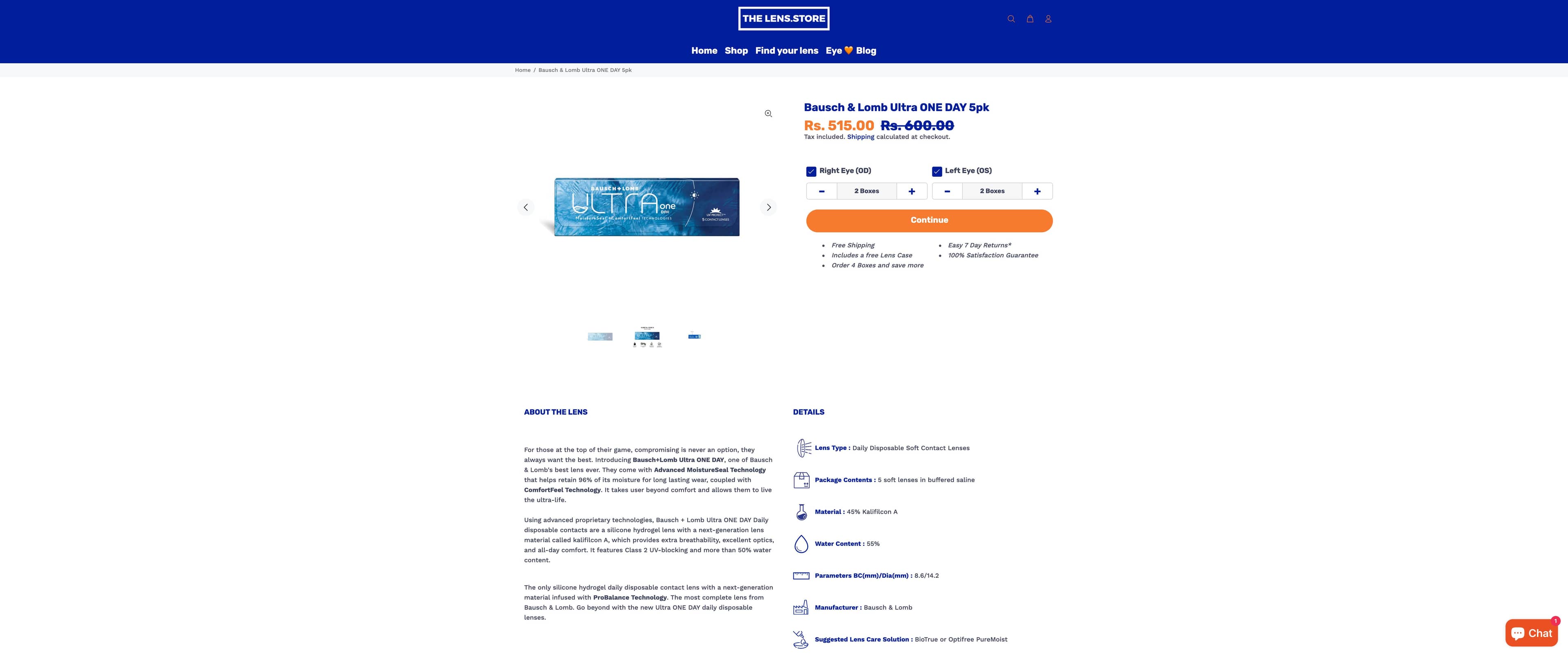 Private App & Prescription Configurator Development - TheLens Store screenshot 2