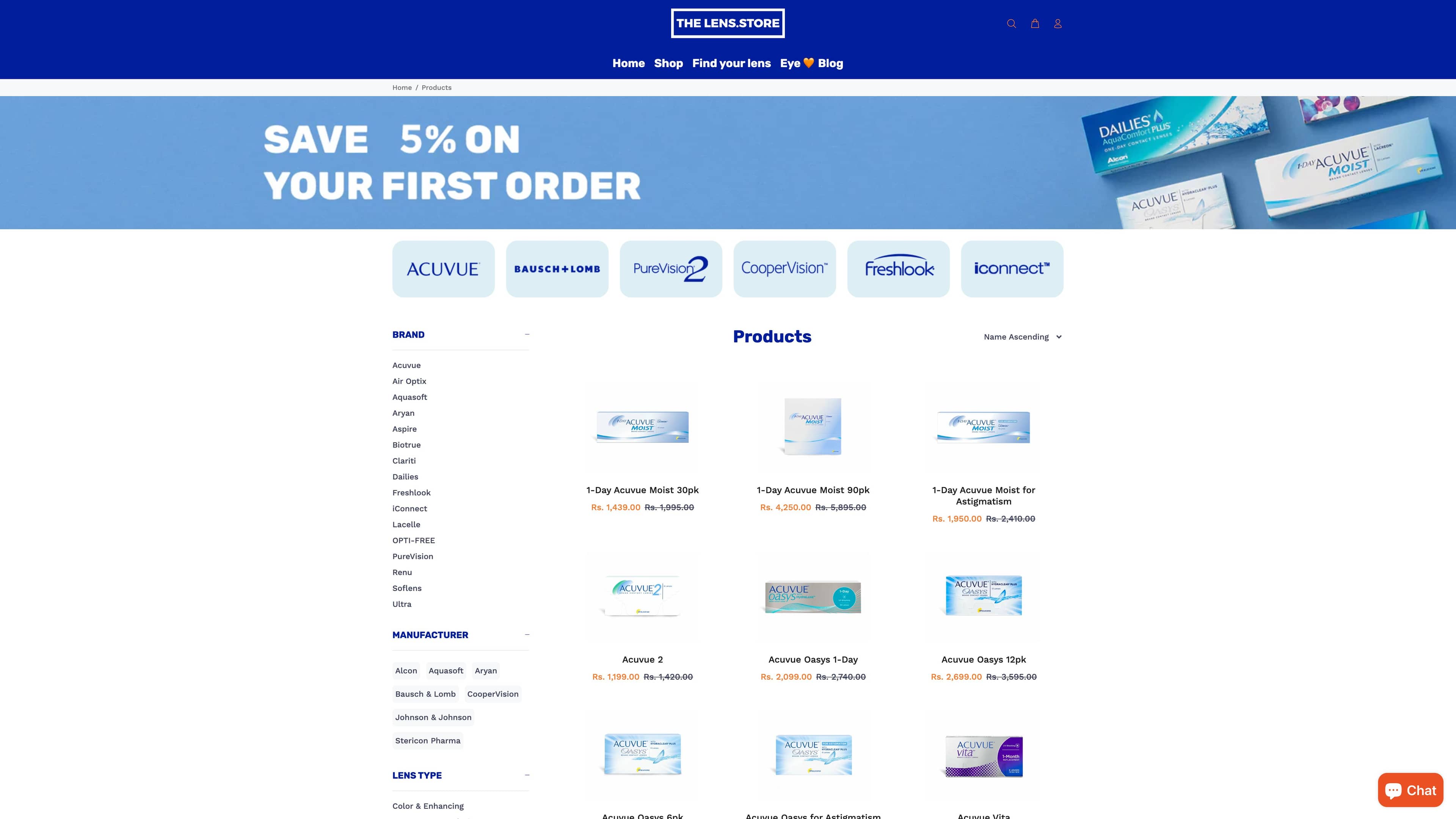 Private App & Prescription Configurator Development - TheLens Store screenshot
